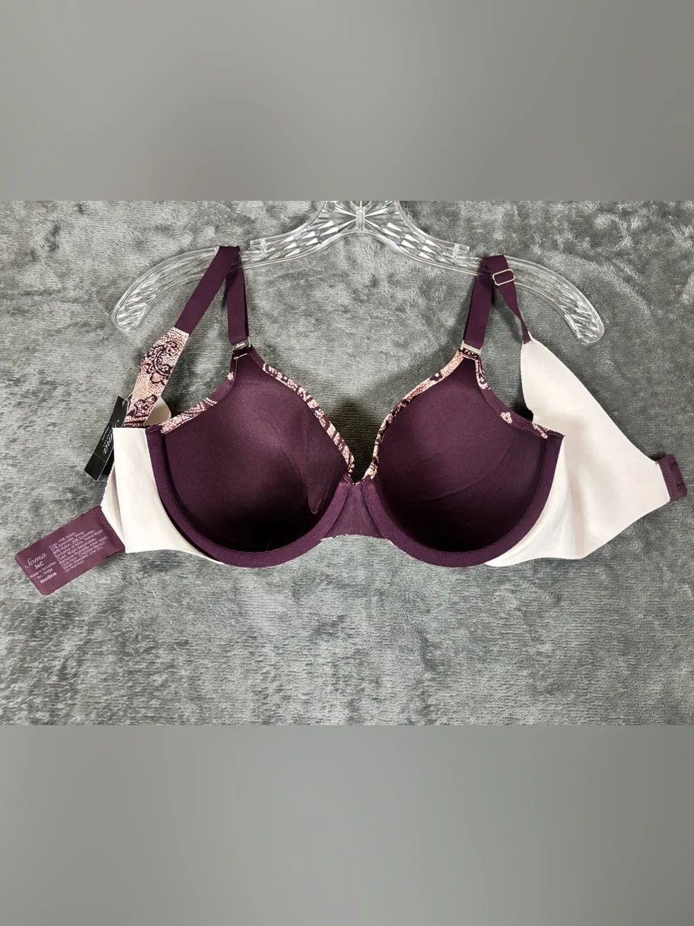 NWT Soma Nadine Vanishing Back Bra 36C in Weathered‎ Paisley pattern
